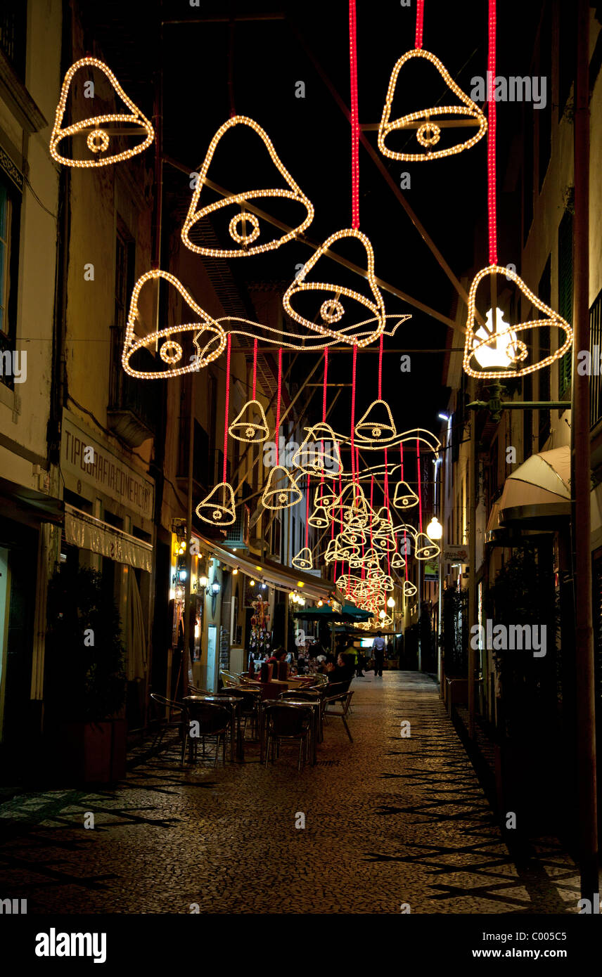 Christmas lights in Funchal Madeira Stock Photo Alamy
