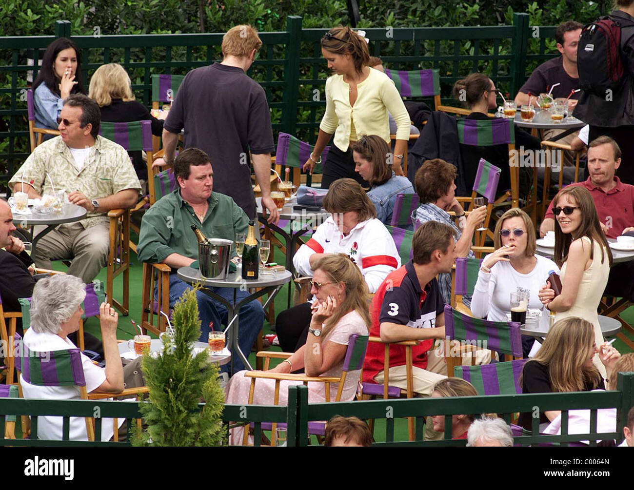 The Champagne and Pimms bar at Wimbledon Tennis tournament Stock Photo
