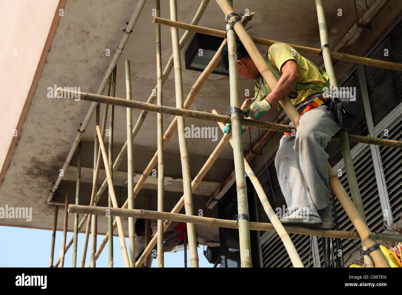 Bamboo scaffolding in Hong Kong Stock Photo