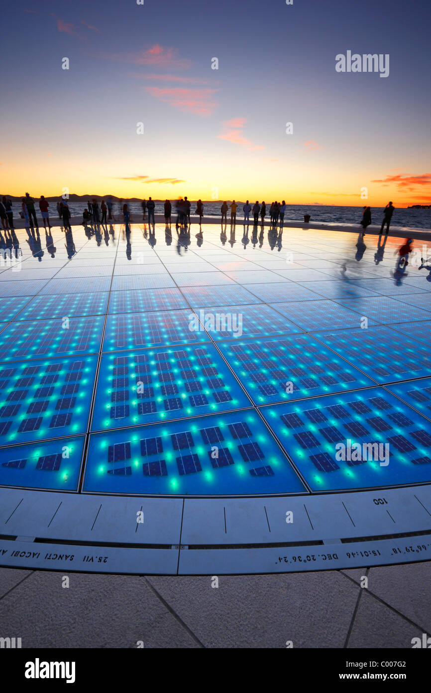 Zadar sunset, - Greetings to the Sun, Croatia, Dalmatia Stock Photo