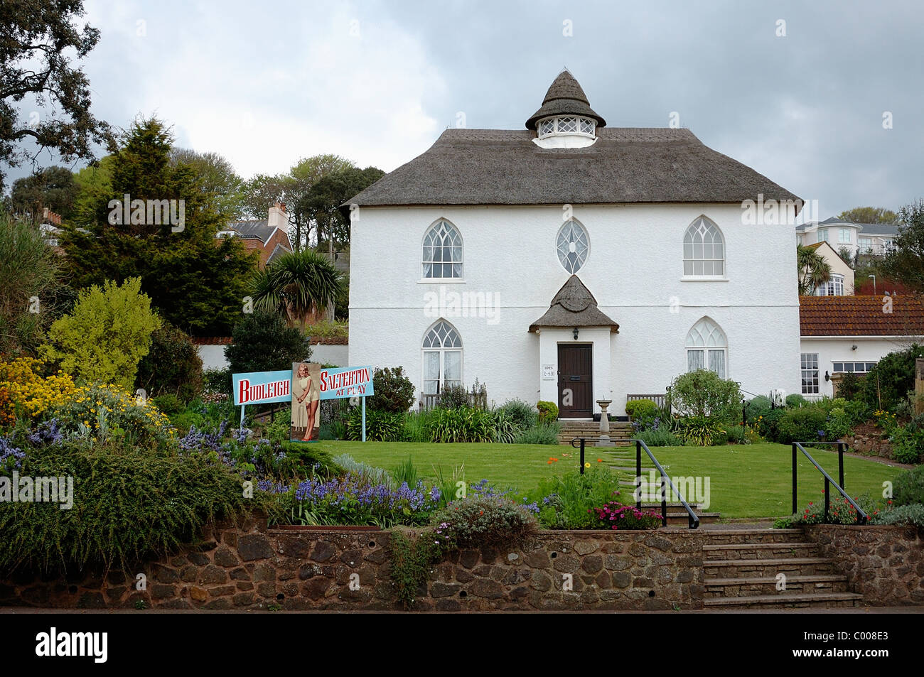 budleigh salterton tourist sign property england Stock Photo Alamy