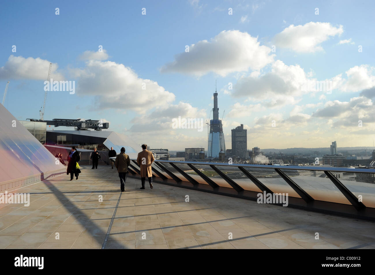 View of London skyline from One New Change roof terrace Stock Photo