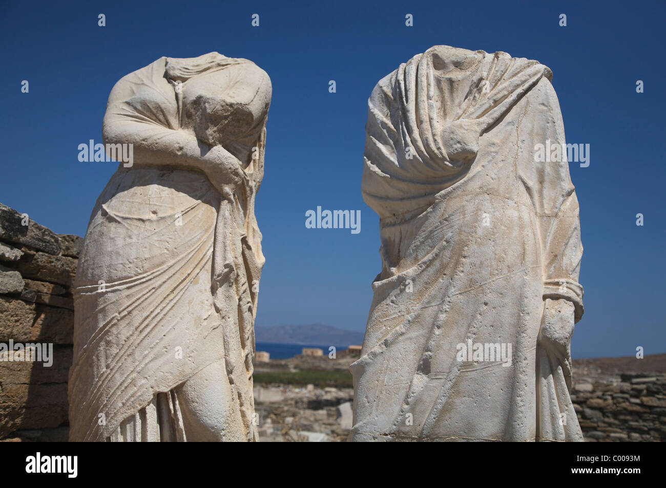 Delos,Mykonos,Greece,marble,statues,Cleopatra Stock Photo