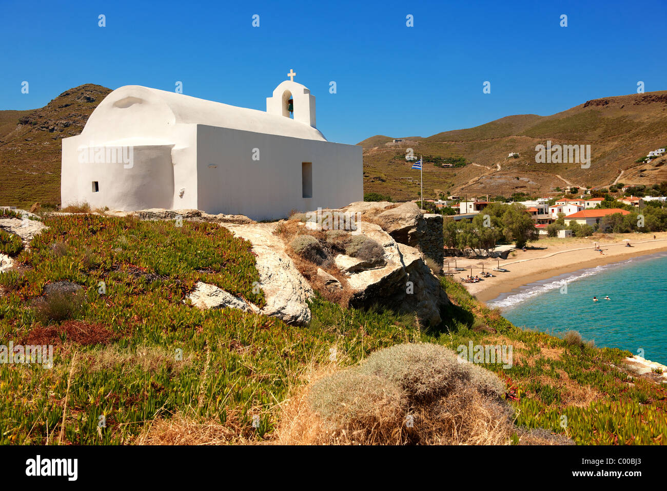 Agios Nikolaos Bay, Korissia, Kea, Greek Cyclades Islands Stock Photo