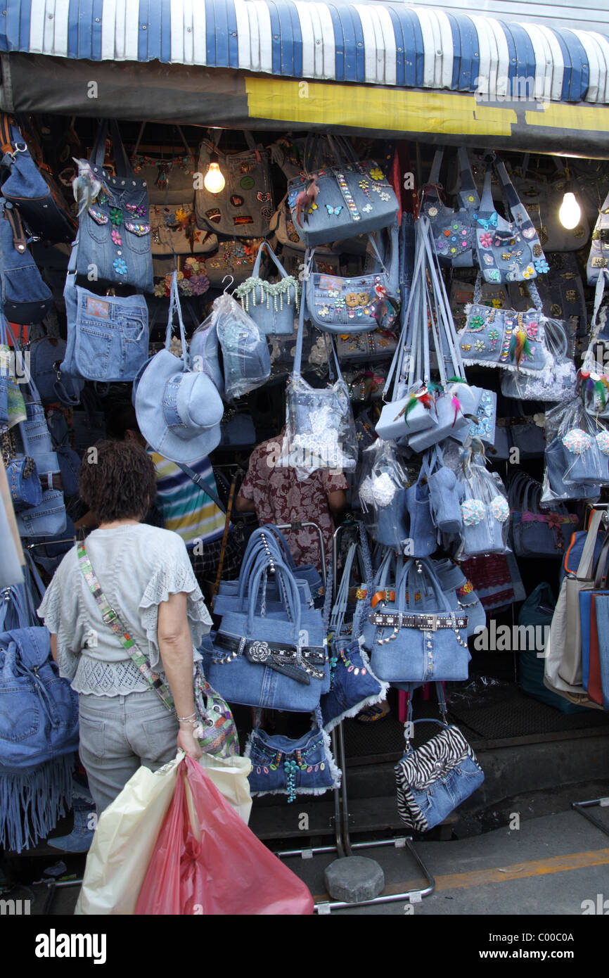 Handicraft Weave Handbag Selling At The Chatuchak Weekend Market,Bangkok.  Stock Photo, Picture and Royalty Free Image. Image 136882062.