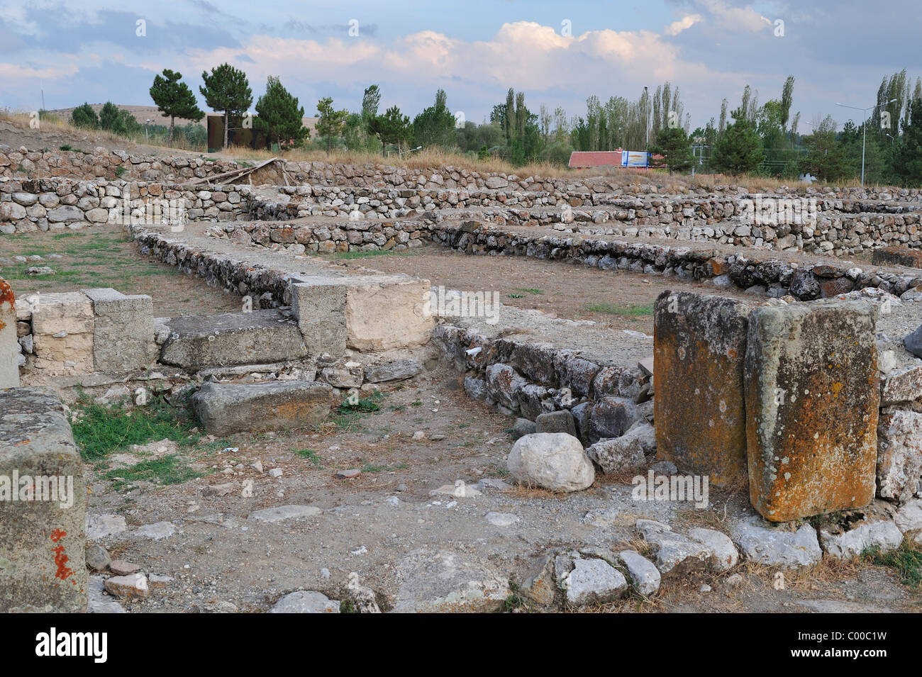 Foundations of the temple, Alacahöyük, Turkey 101002 38579 Stock Photo