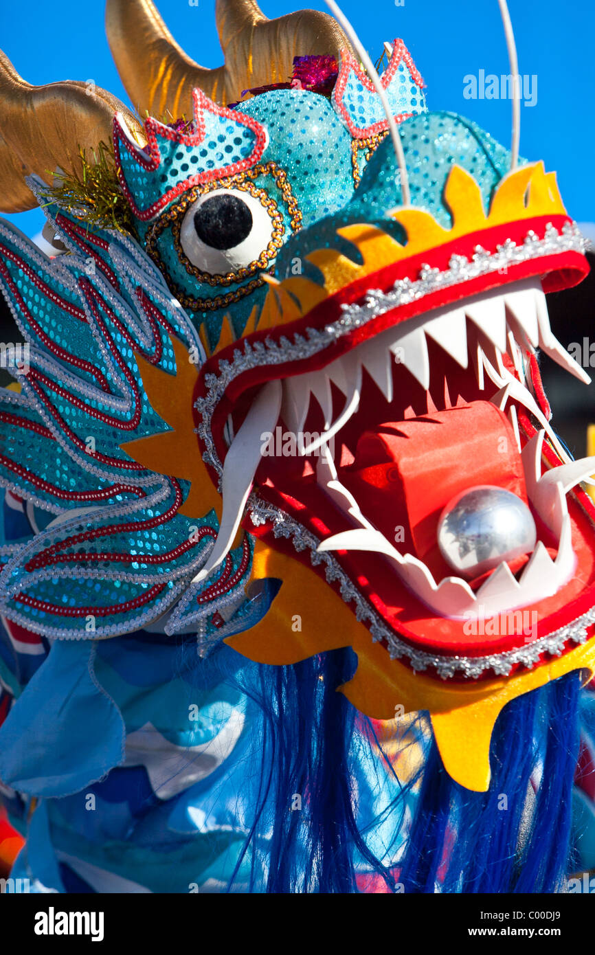 A Blue Chinese Dragon At A Chinese Lunar New Year Celebration Stock Photo Alamy