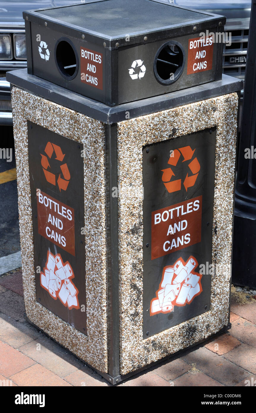 Recycling trash bin, Texas, USA Stock Photo Alamy