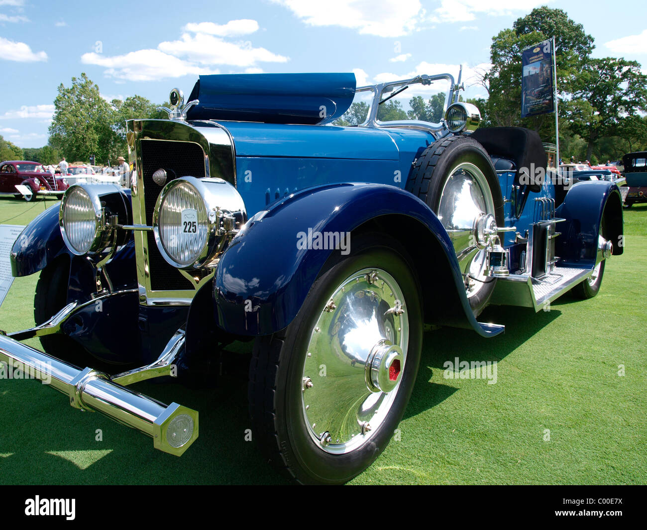 Concours d'Elegance is held at Oakland University's Meadow Brook Hall in Rochester, Michigan Blue Roadster Stock Photo
