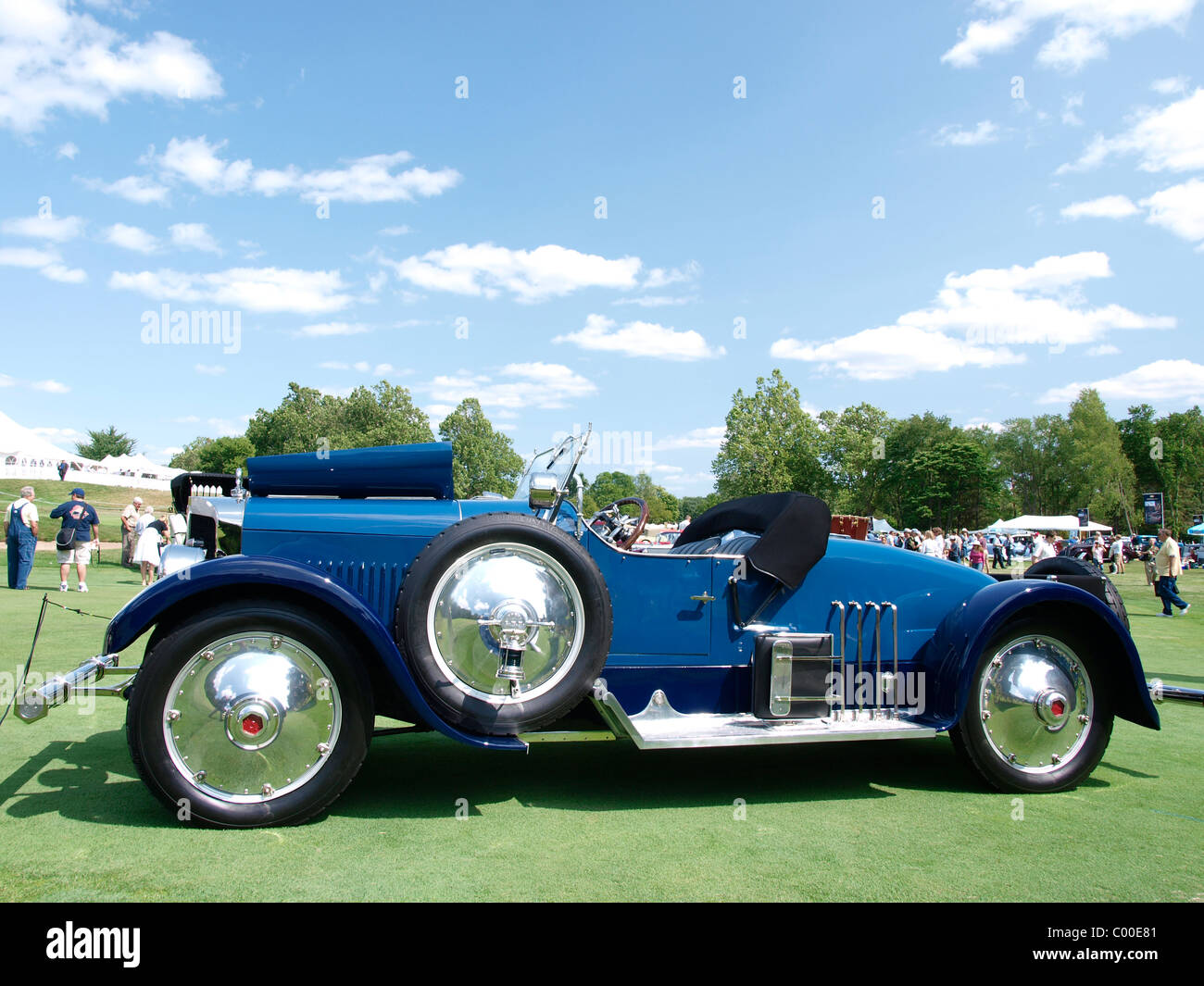 Concours d'Elegance is held at Oakland University's Meadow Brook Hall in Rochester, Michigan Blue Roadster Stock Photo