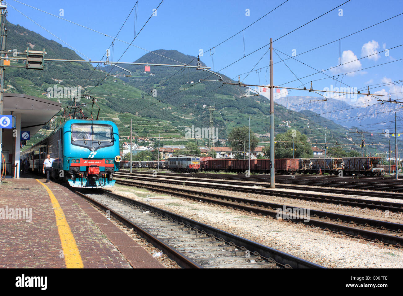 Train station Bozen / Bolzano, Italy Stock Photo