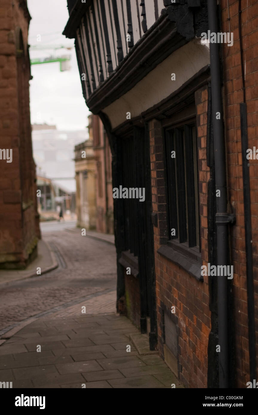 Tudor building in the old part of Coventry city center. Stock Photo