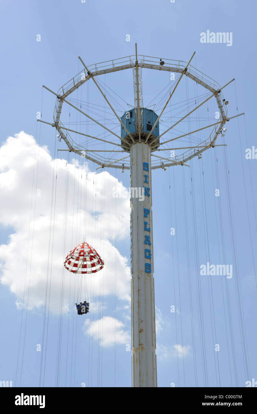 Six Flags Over Texas amusement park, Arlington - Fort Worth, Texas, USA - The original, oldest, Six Flags park Stock Photo