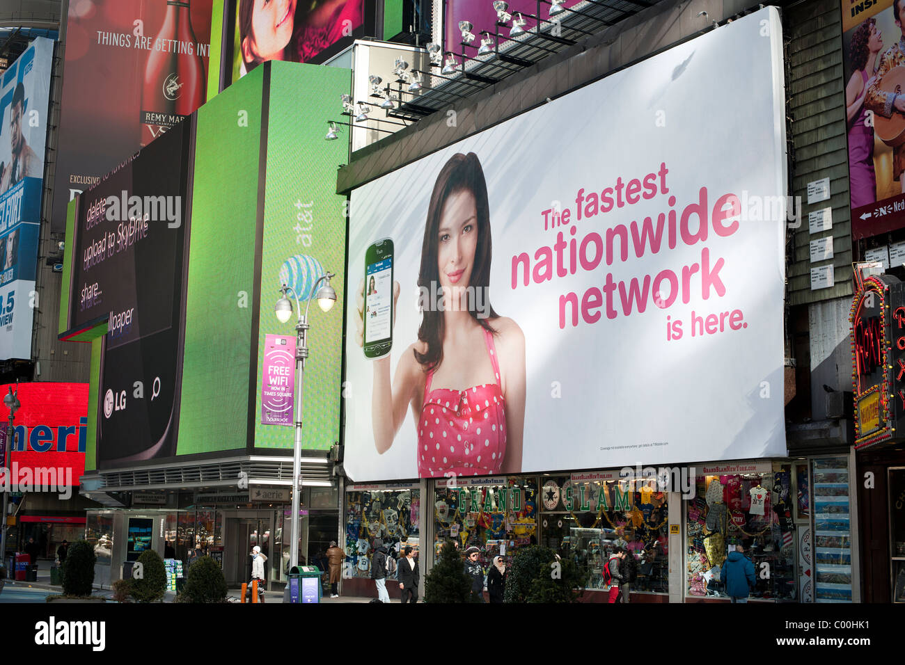 An advertisement for TMobile cell phones is seen next to an