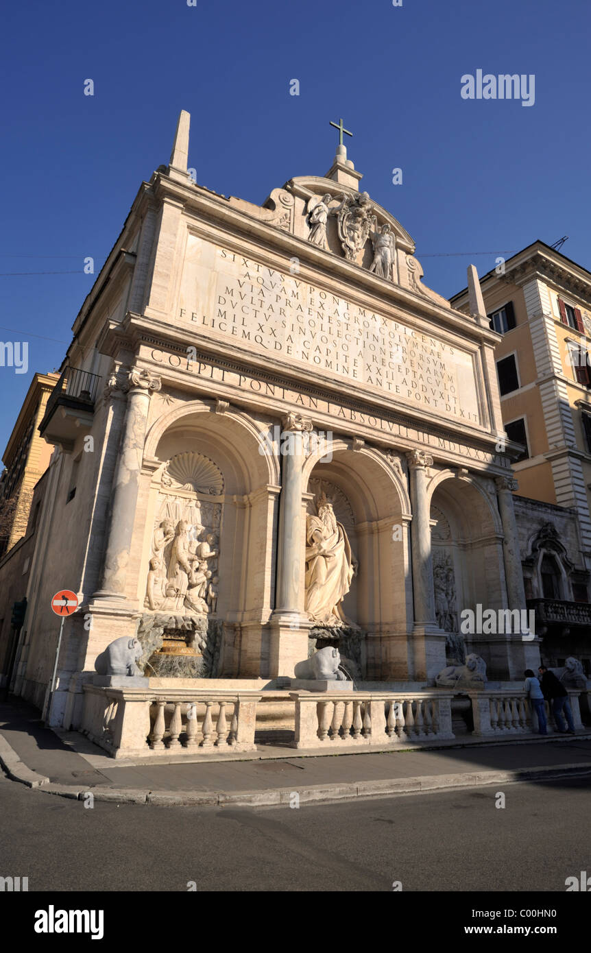 Italy, Rome, fontana dell'Acqua Felice, Moses fountain Stock Photo