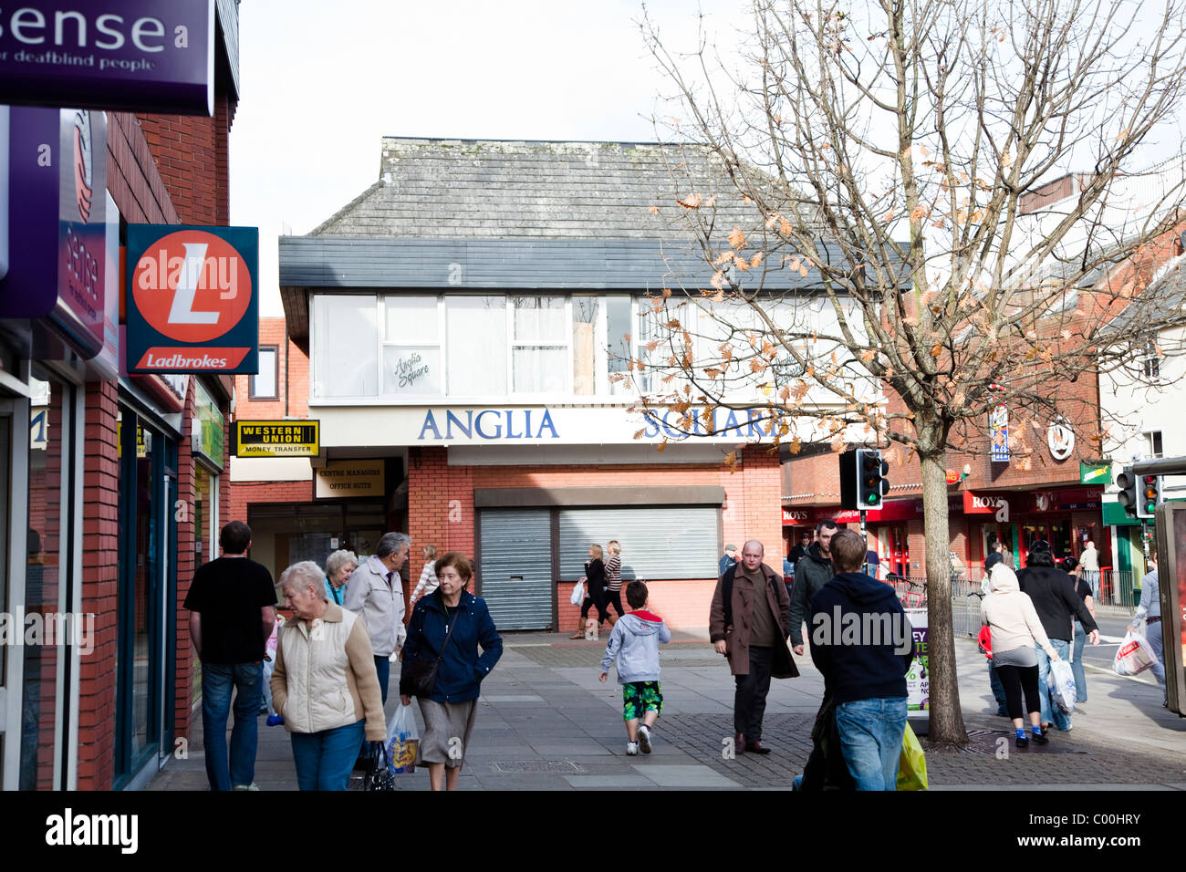 Entrance to Anglia Square Magdalen Street Norwich Shopping Architecture Stock Photo