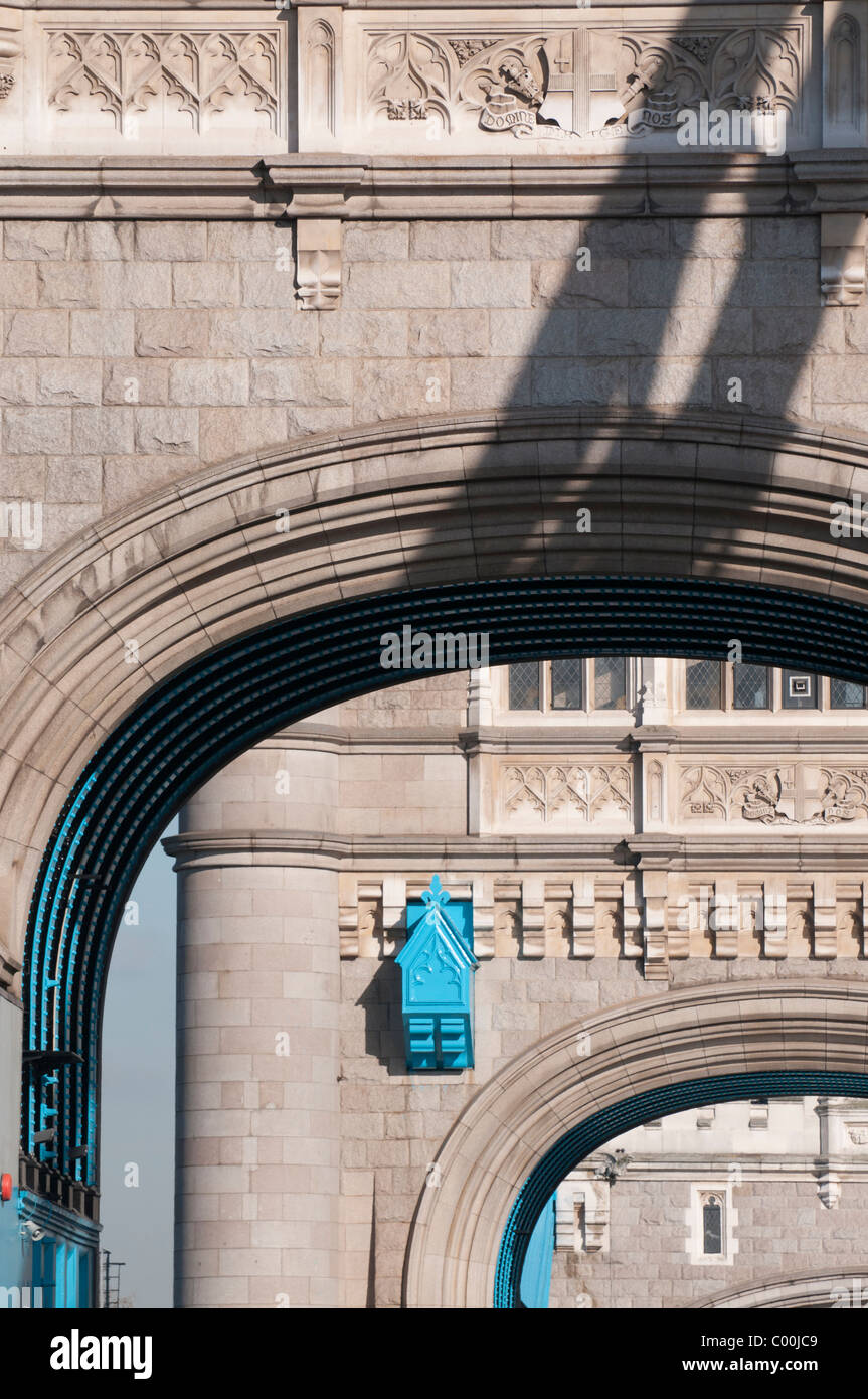 Close-up detail image of Tower Bridge in London,England Stock Photo