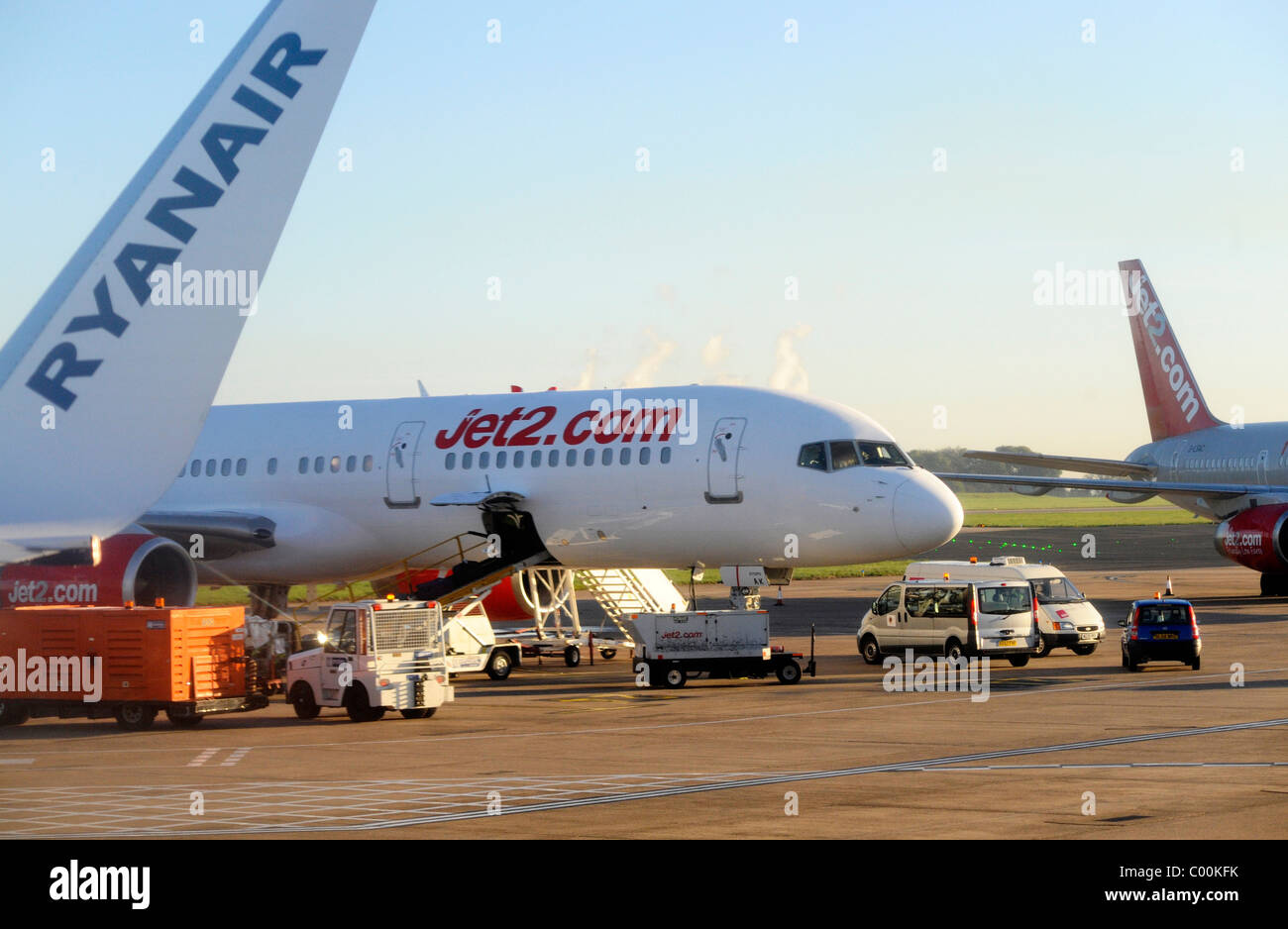 Ryanair and Jet2 Aircraft at East Midlands Airport Stock Photo Alamy
