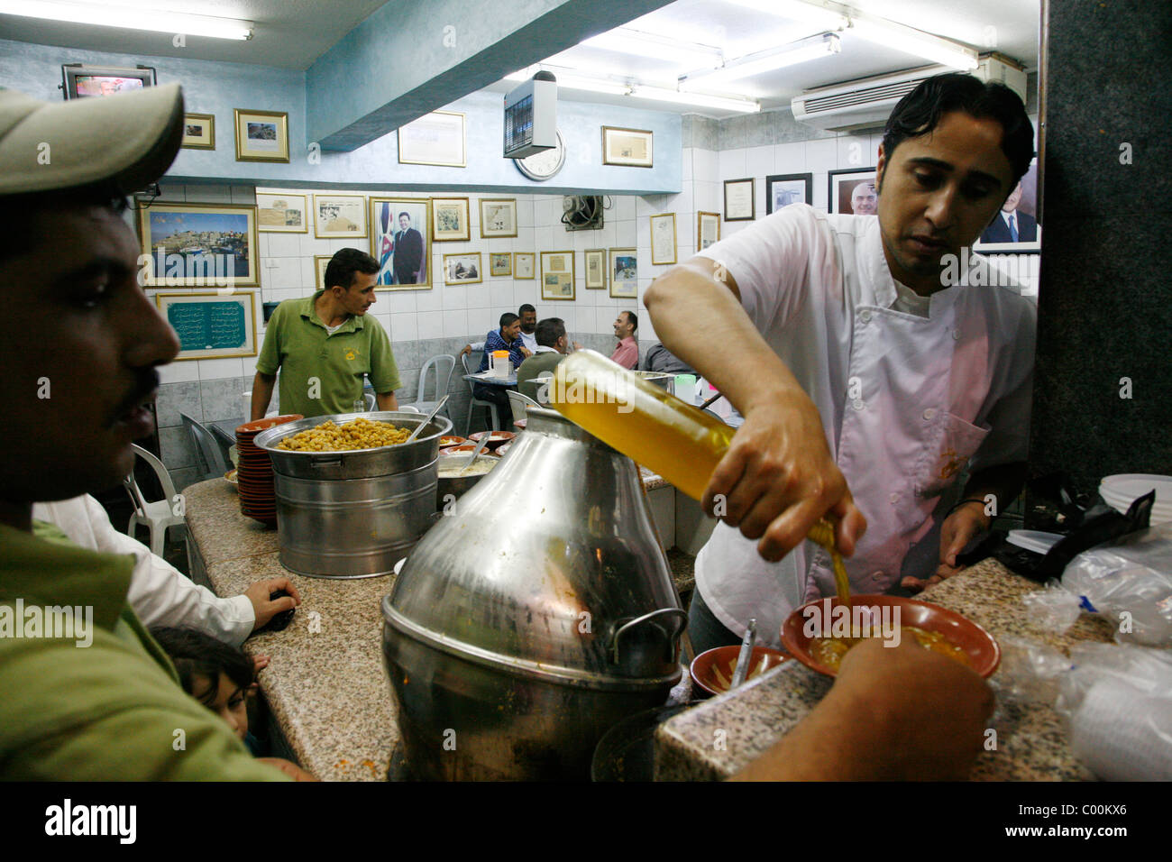 The famous Hashem Restaurant in downtown Amman, selling Hummus, Falafel