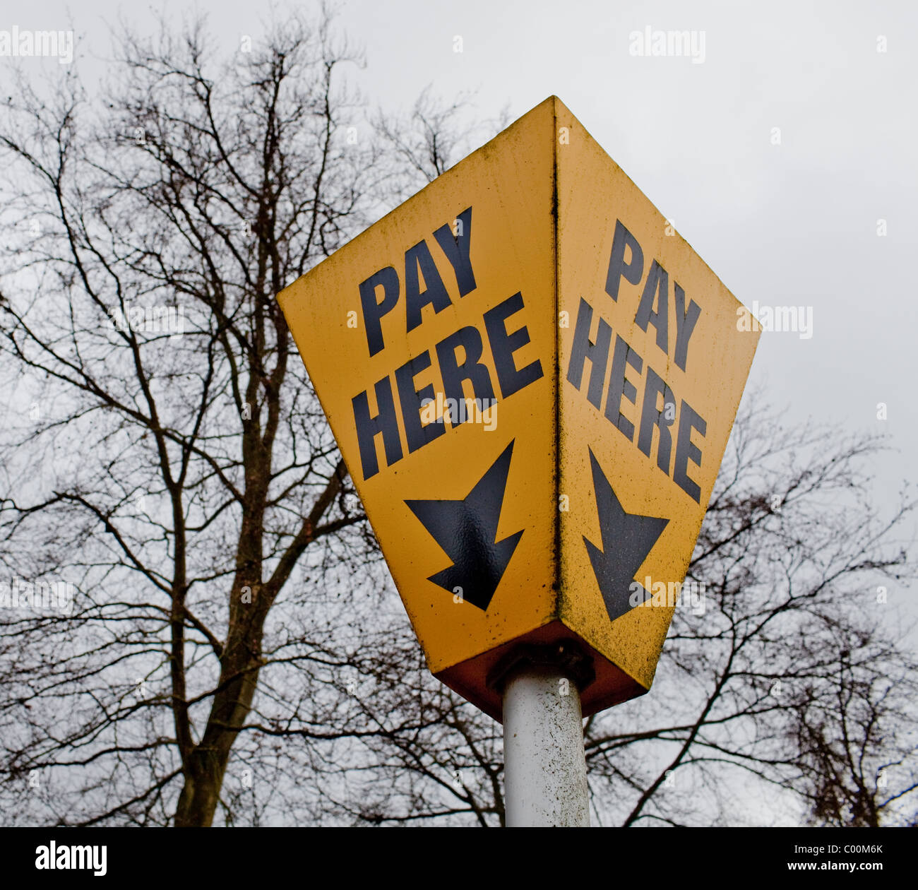 Forests for Sale? A "pay here" sign at Alice Holt forest in Hampshire