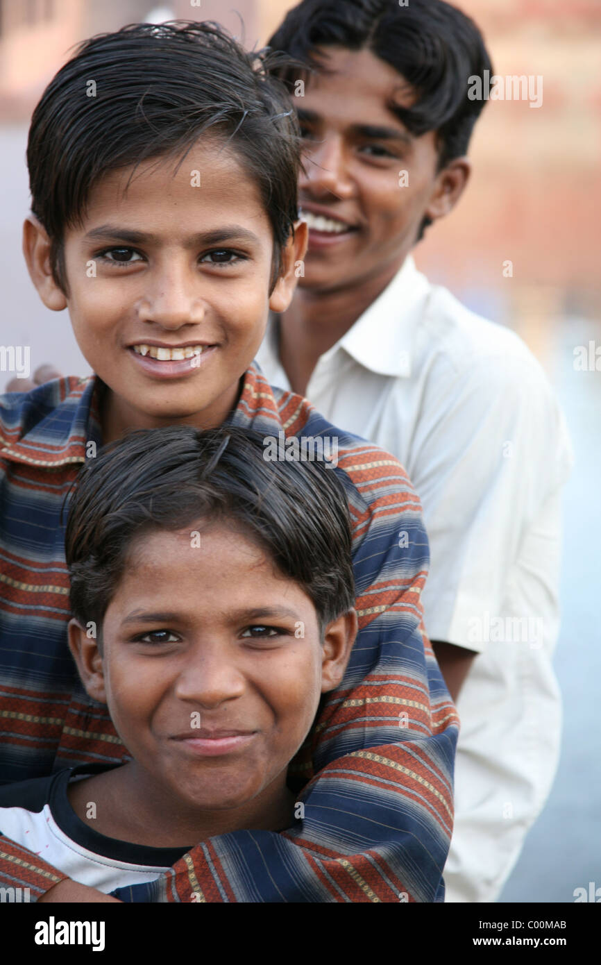 A portrait of three Indian brothers Stock Photo Alamy