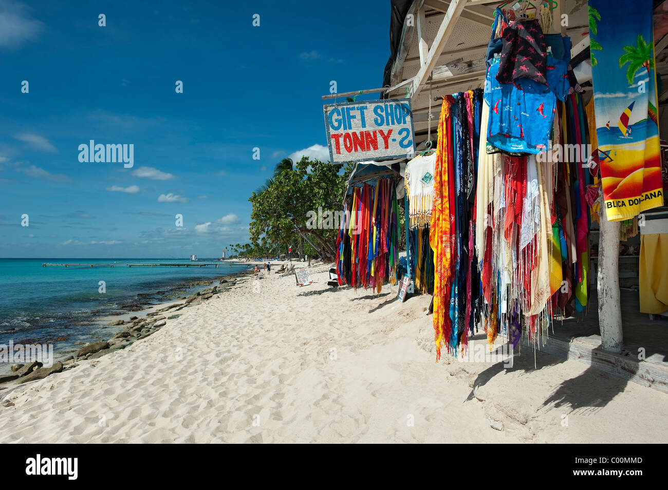 Souvenir shop on Bayahibe Beach, Dominican Republic Stock Photo Alamy