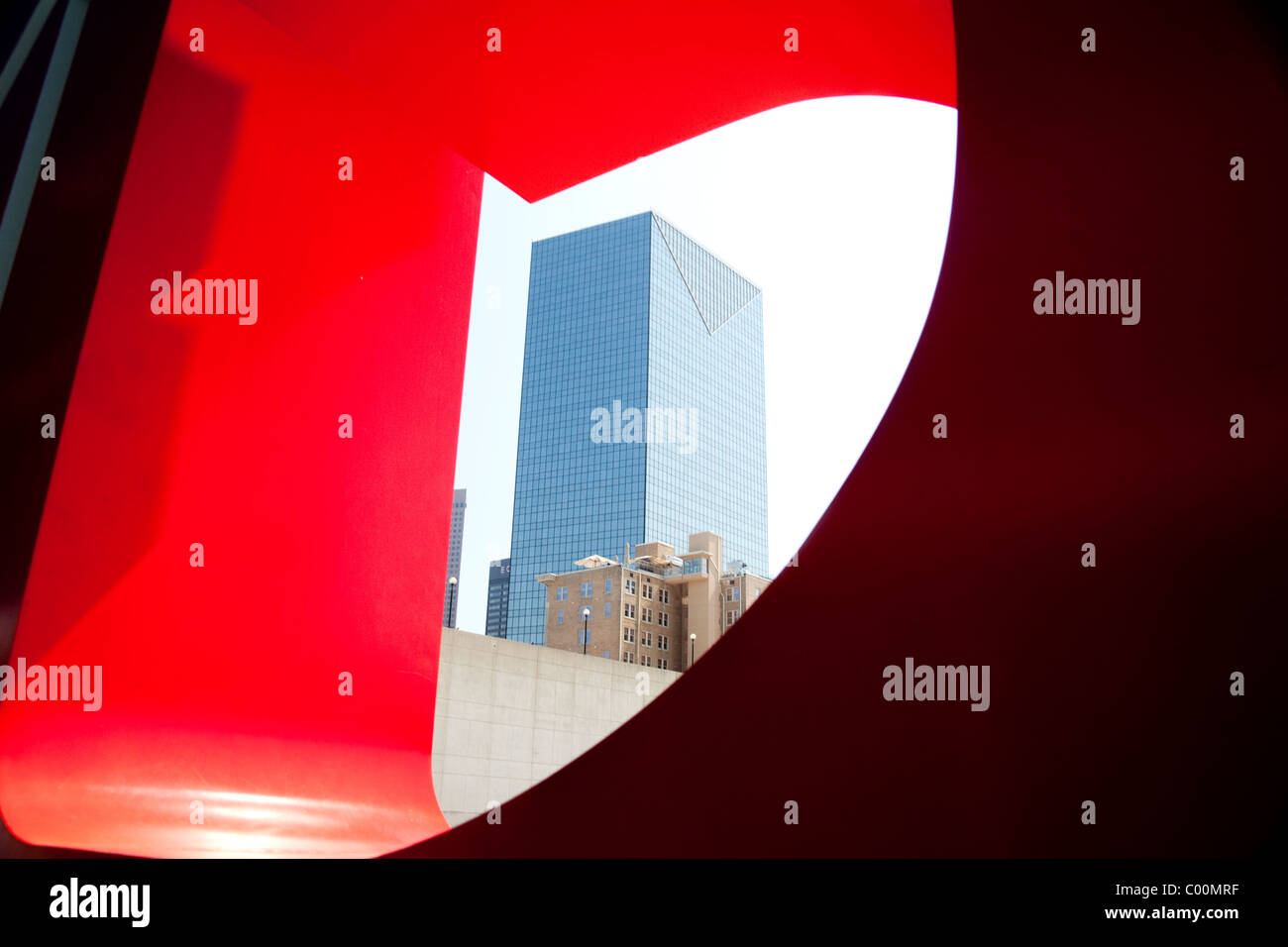 Atlanta skyscraper seen through CNN sign Stock Photo