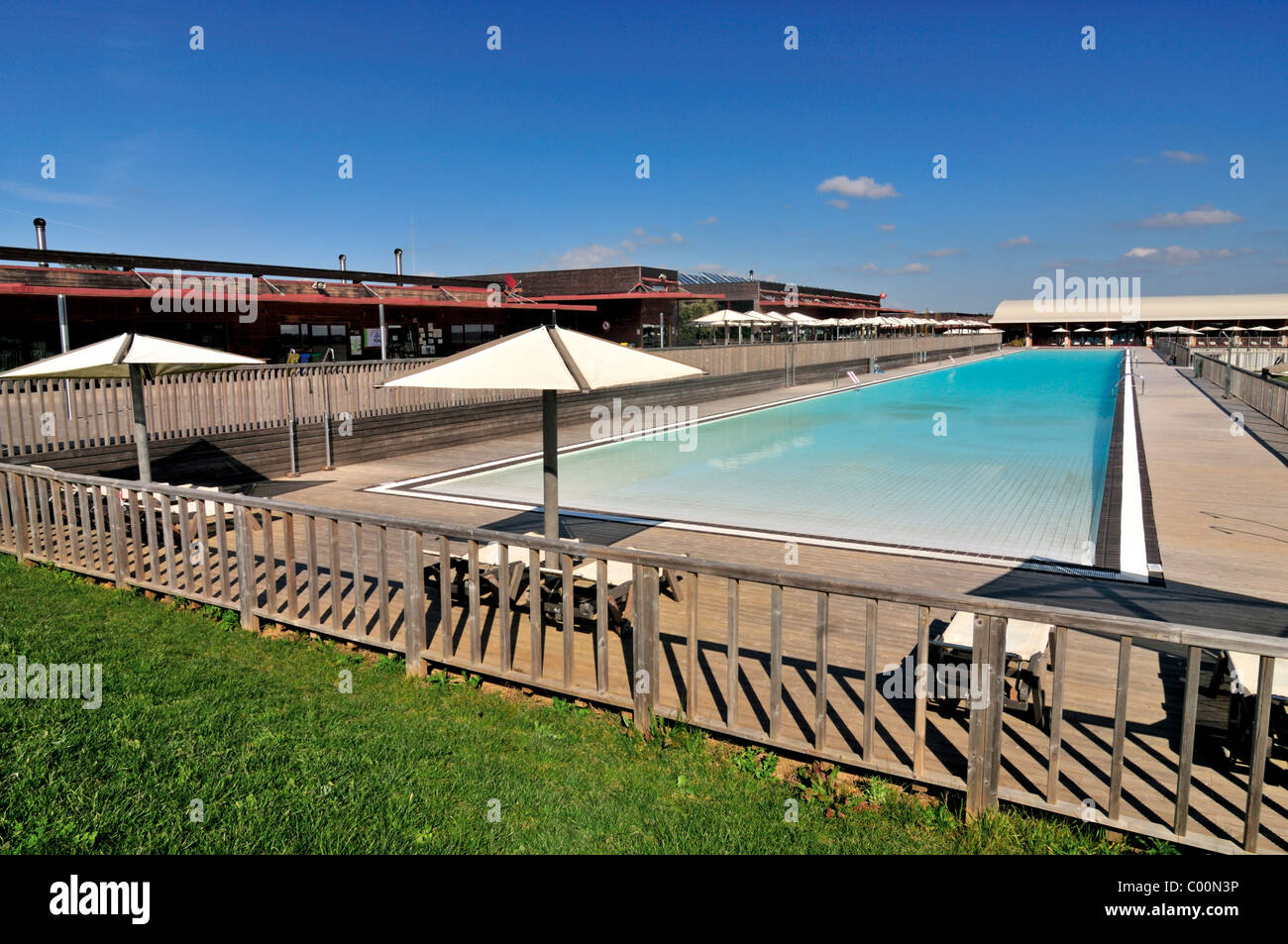 Portugal, Alentejo: Outdoor Pool at the Eco Camping Resort & Spa Zmar Stock Photo