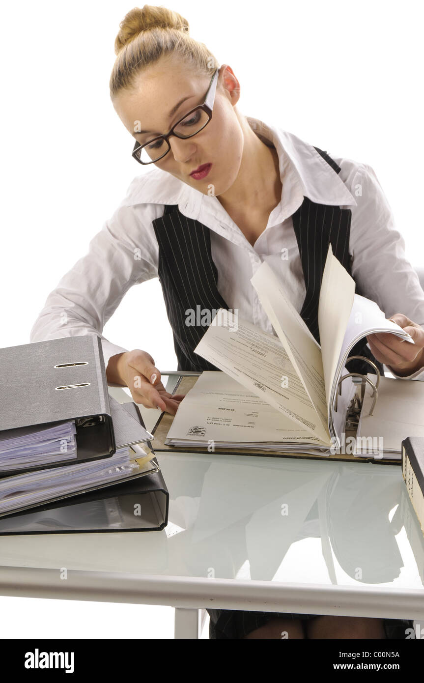 Young manager, a secretary with document Stock Photo - Alamy
