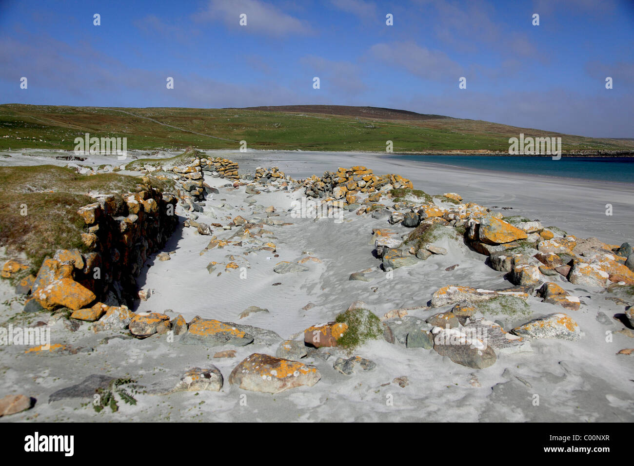 Norse, Viking longhouse excavated at Easting, Sandwick Bay, Unst