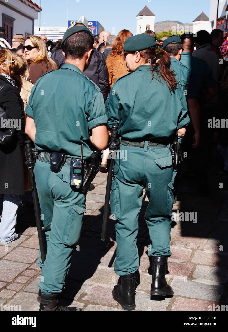 Guardia Civil at fiesta in Spain Stock Photo