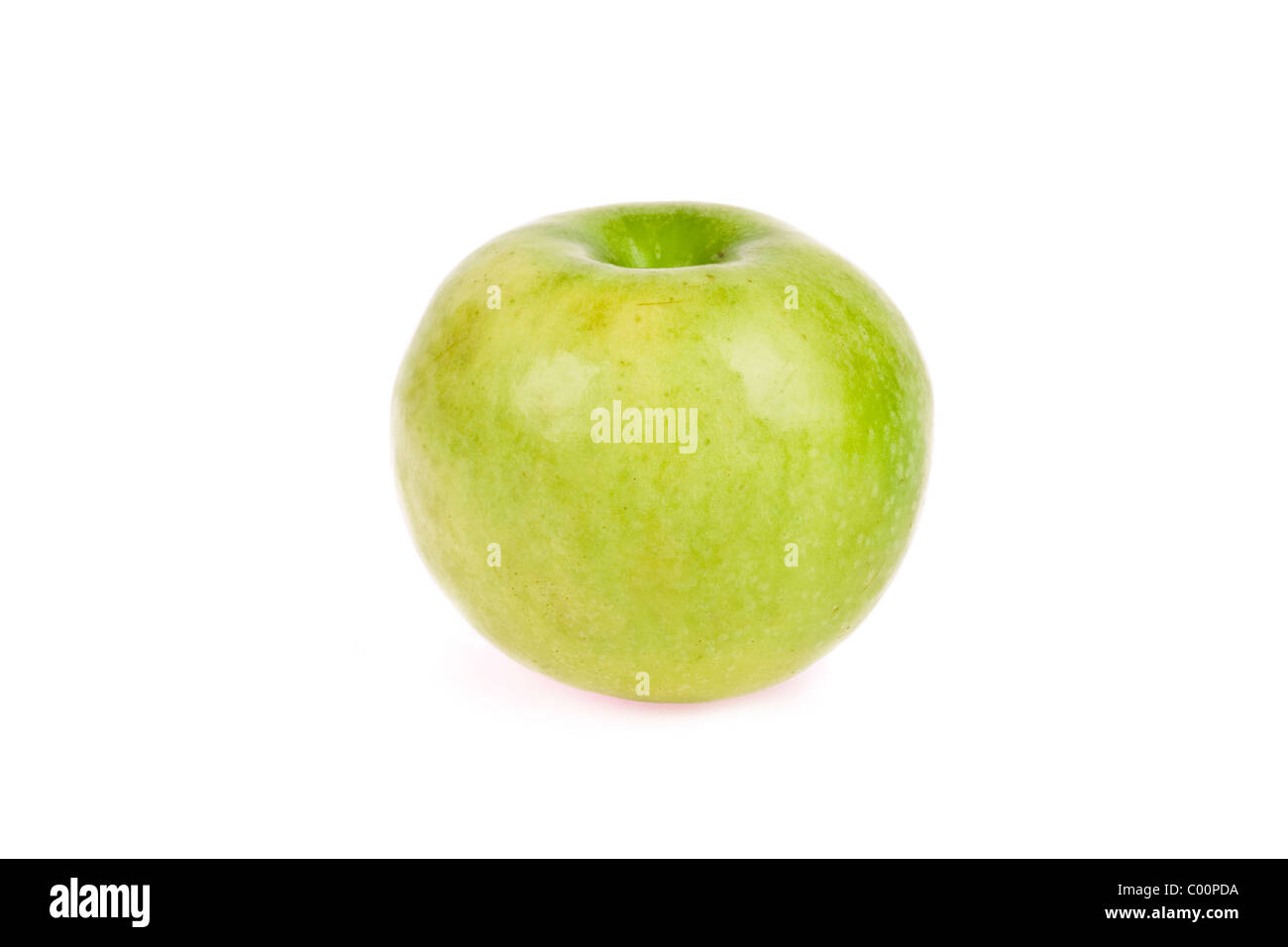 A green Granny Smith apple on isolated background. Stock Photo