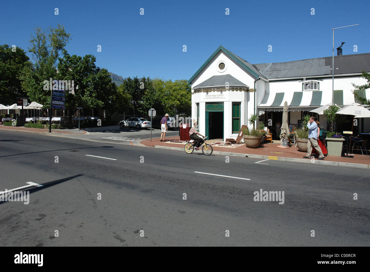 Franschoek High Street in South Africa Stock Photo
