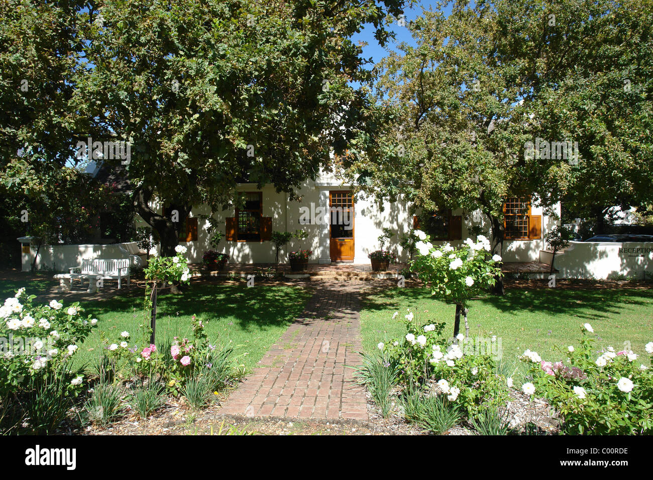 House in winery in Franschoek, South Africa Stock Photo