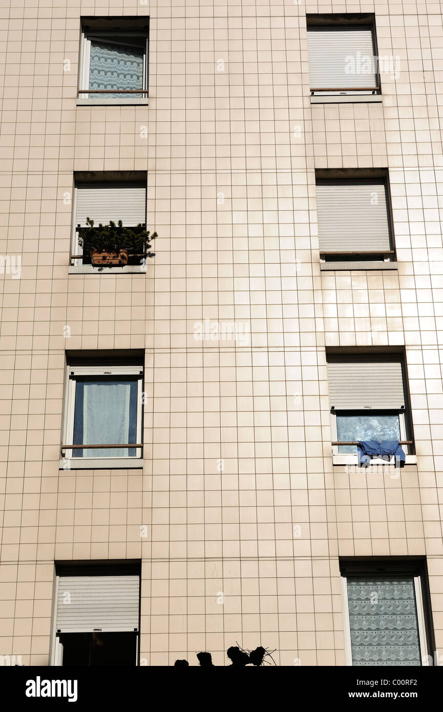 Stock photo of windows on a high rise flat. Stock Photo