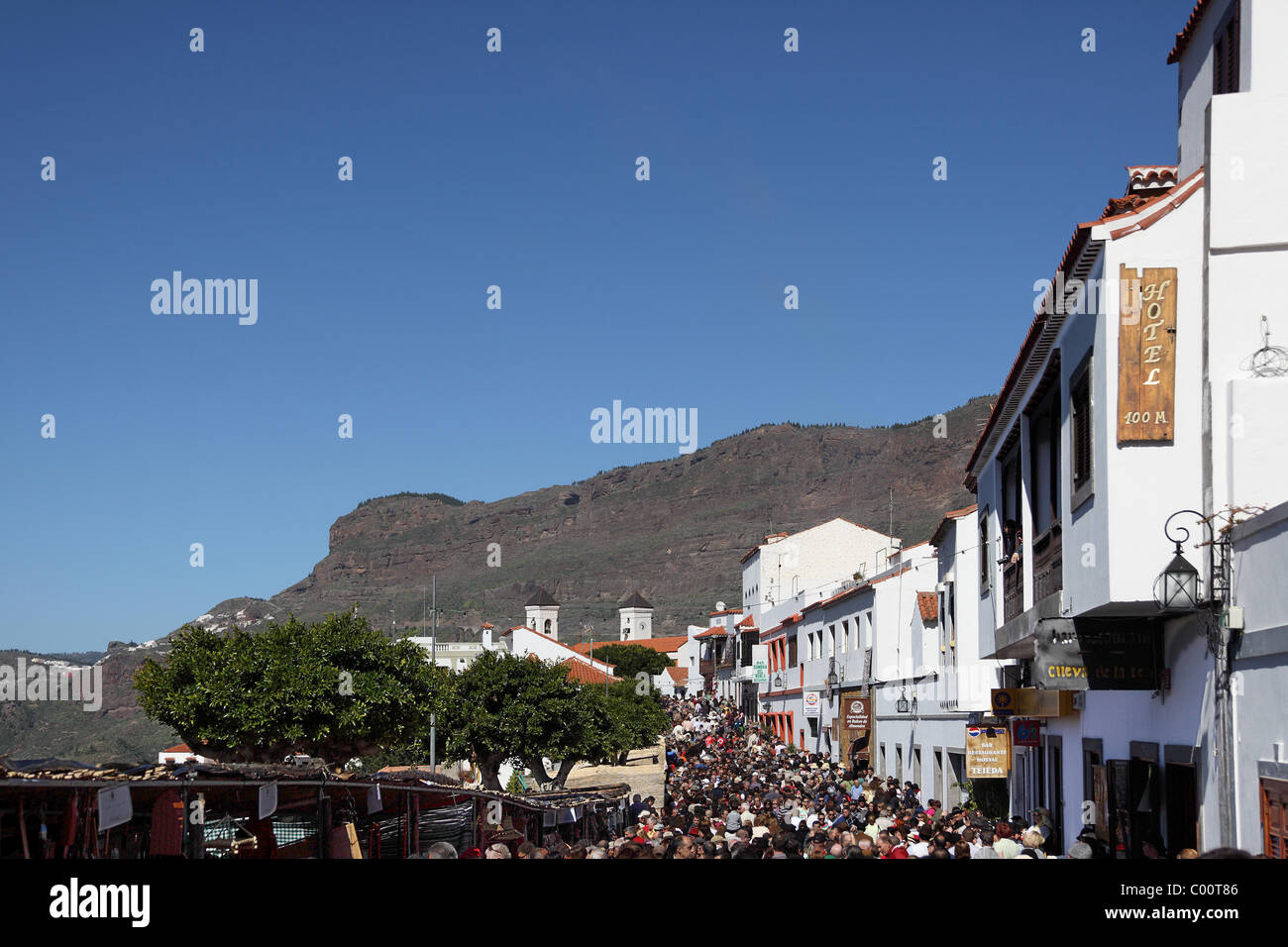 Almond Festival in Tejeda, Gran Canaria Stock Photo