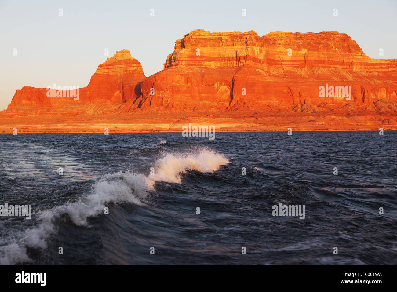 Travel voyage by boat on Lake Powell Stock Photo