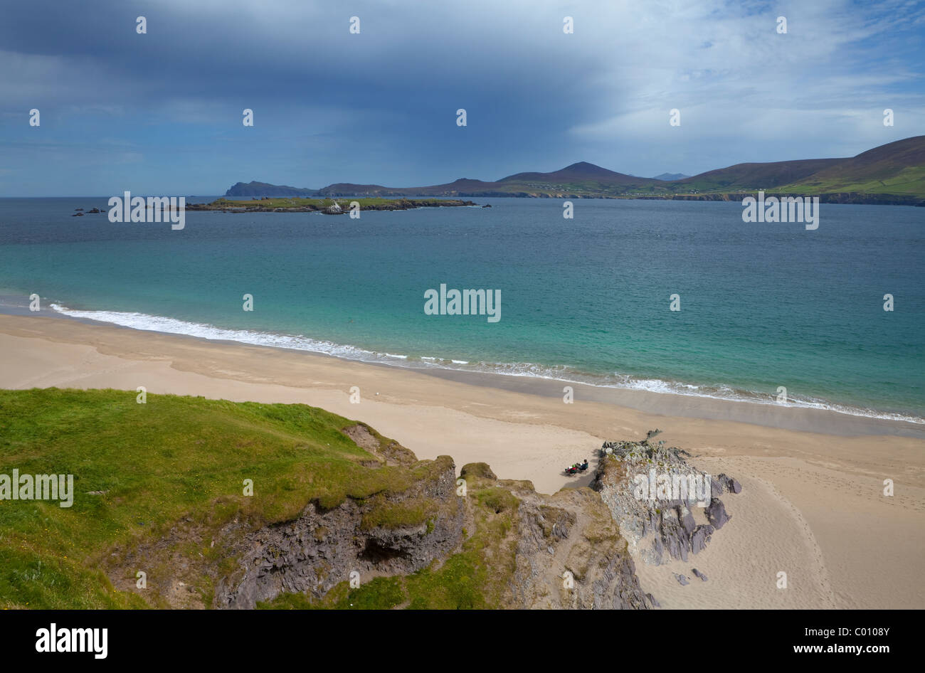 Empty Beach on Great Blasket Island, The Blasket Islands, Off Slea Head on the Dingle Peninsula, County Kerry, Ireland Stock Photo