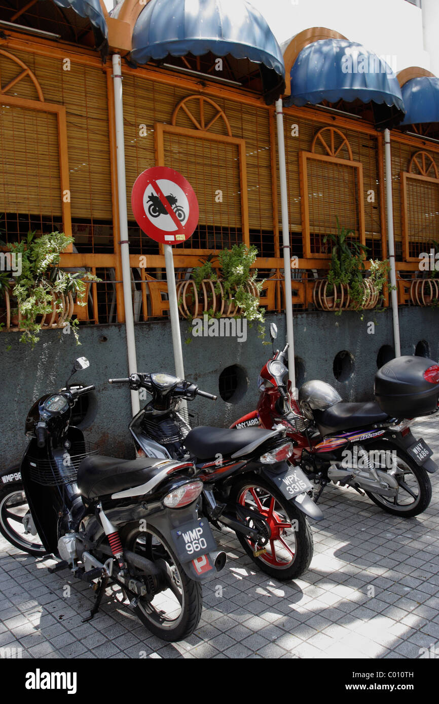Motorcycles Parking Under No Parking Sign In Kuala Lumpur Malaysia Stock Photo Alamy