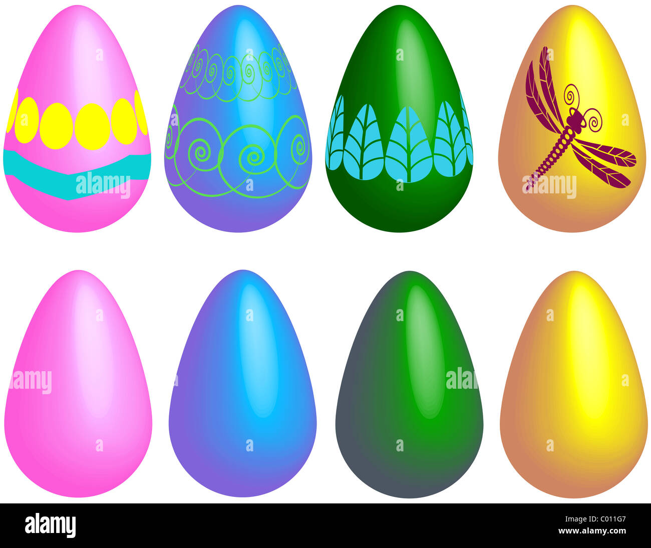 Set of Easter Eggs Stock Photo Alamy