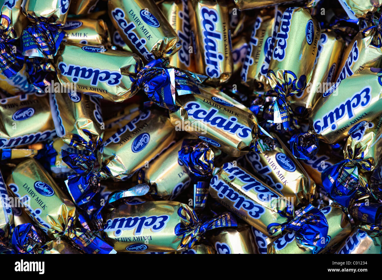 Cadburys Dairy Milk Eclairs. Sweet pattern. India Stock Photo