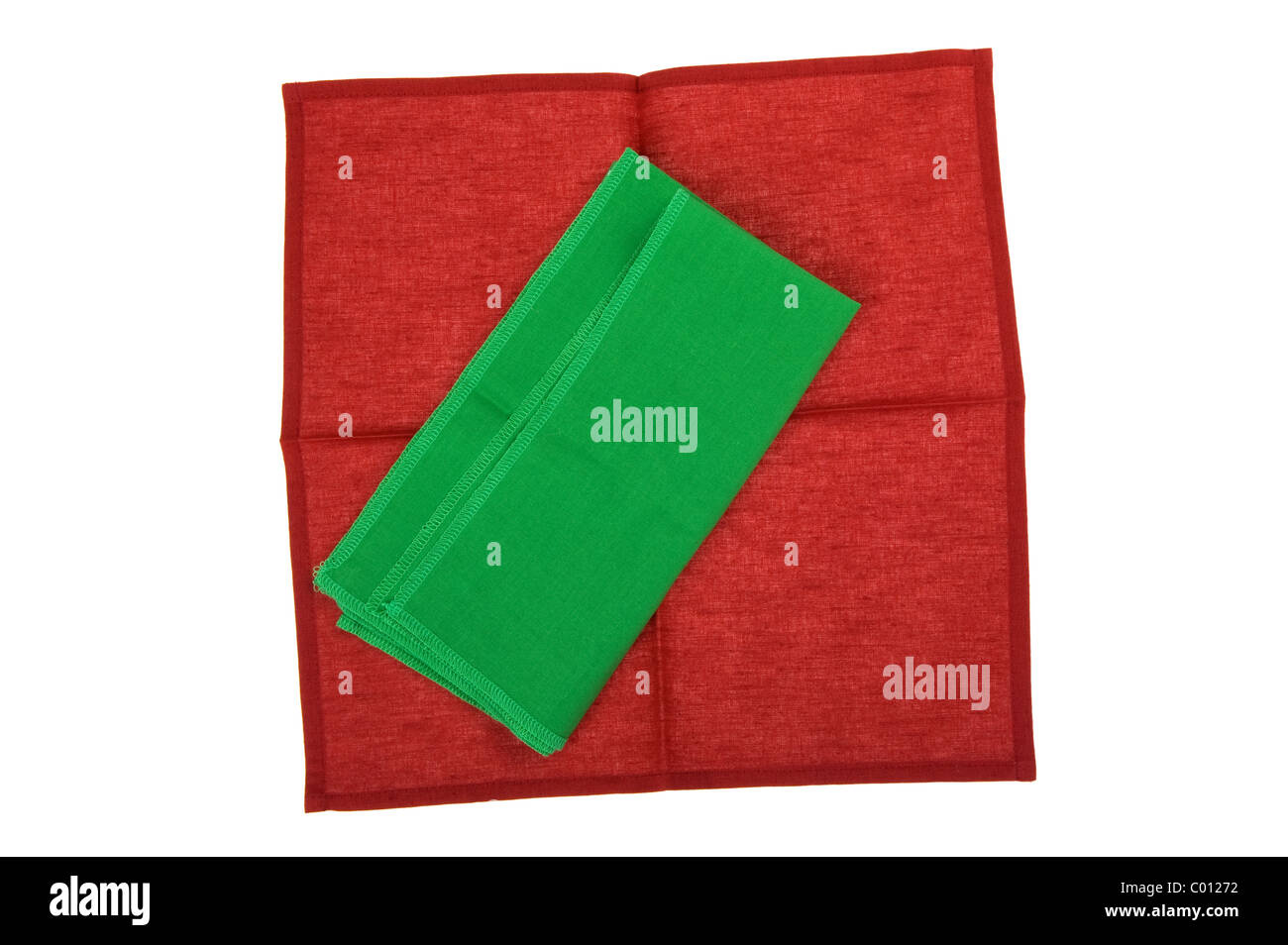 object on white - napkin close up Stock Photo