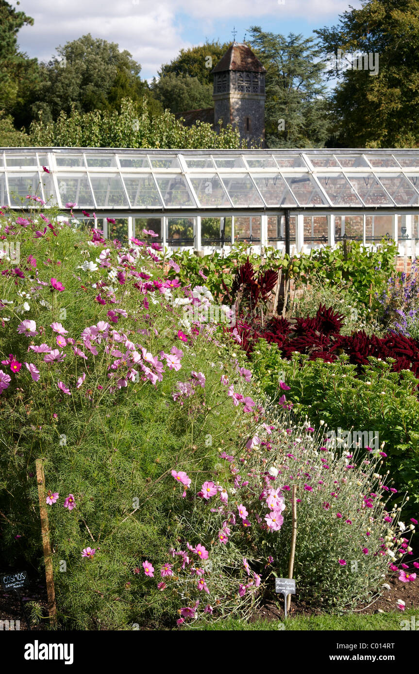 Walled garden at Hinton Ampner House a stately home with gardens within ...