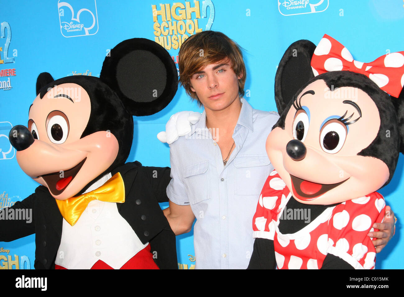 Mickey Mouse, Zac Efron and Minnie Mouse "High School Musical 2" Premiere  at AMC Theaters - Downtown Disney Anaheim, California Stock Photo - Alamy
