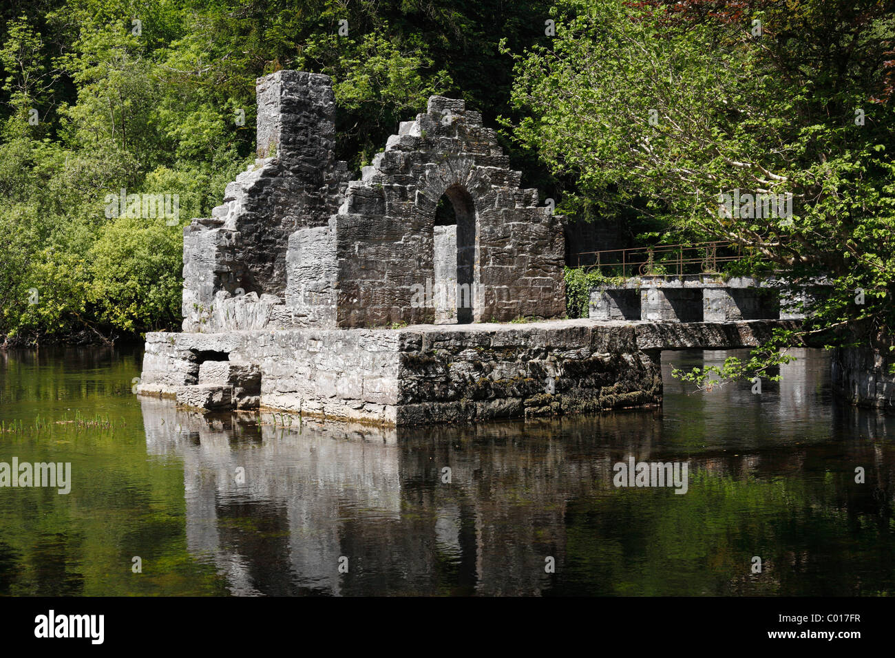 Monk's Fishing House, Cong Abbey, County Mayo and Galway, Connacht, Republic of Ireland, Europe Stock Photo