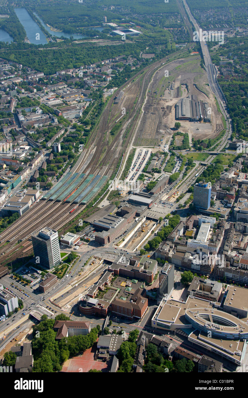 Aerial photo, event site of the Love Parade 2010, Duisburg railway freight station, Duisburg, Ruhr Area, North Rhine-Westphalia Stock Photo