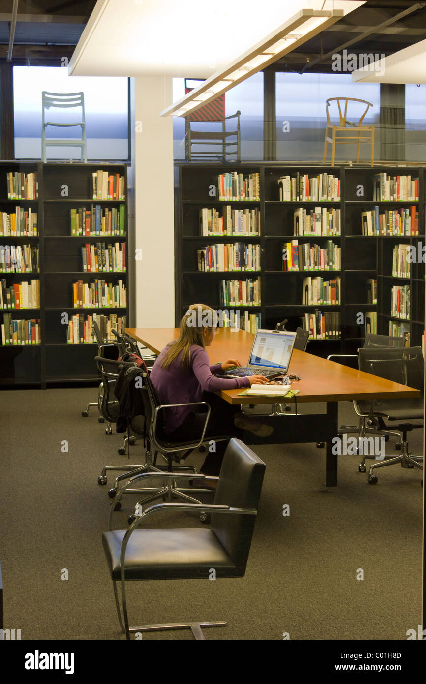 library in basement, S. R. Crown Hall, College of Architecture ...