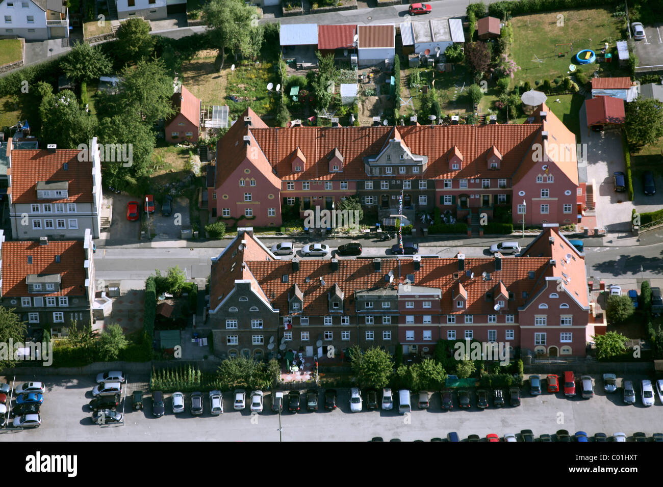 Aerial view, rental apartments, apartment blocks, Hohenlimburg district