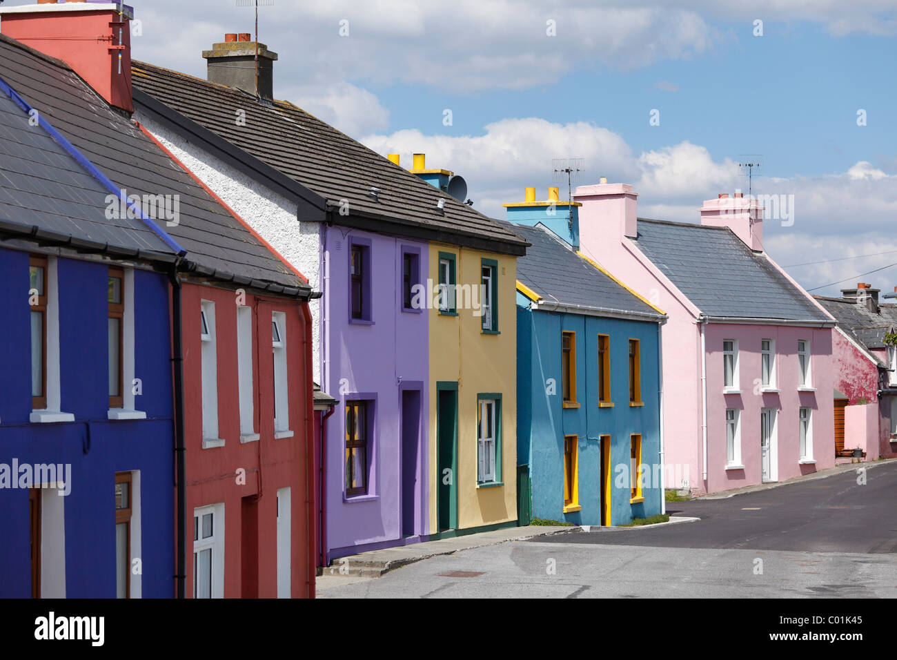 Colourful houses, Eyeries, Beara Peninsula, County Cork, Ireland
