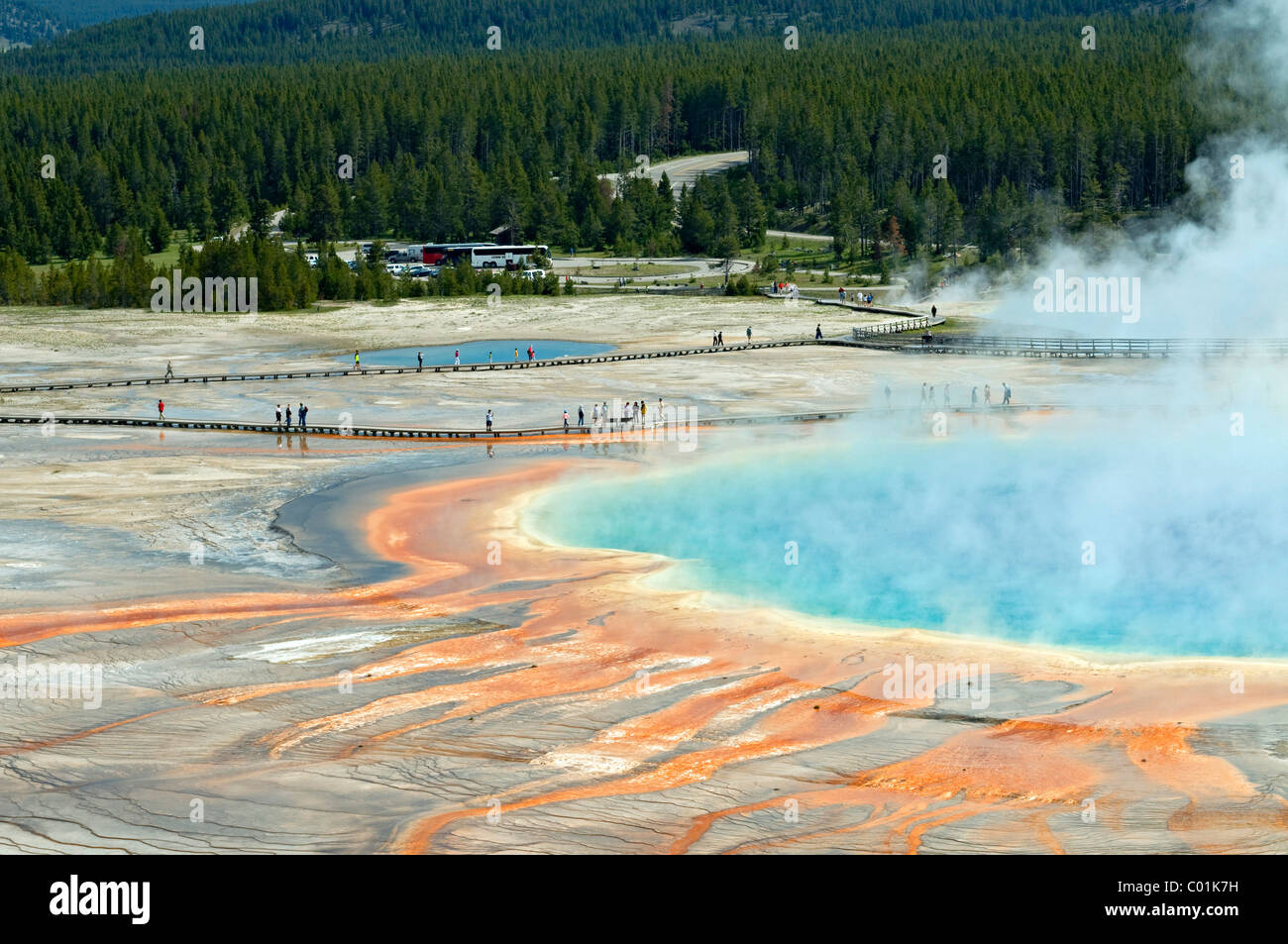 Grand Prismatic Spring, Midway Geyser Basin, Yellowstone National Park, Wyoming, USA, North America Stock Photo